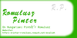 romulusz pinter business card